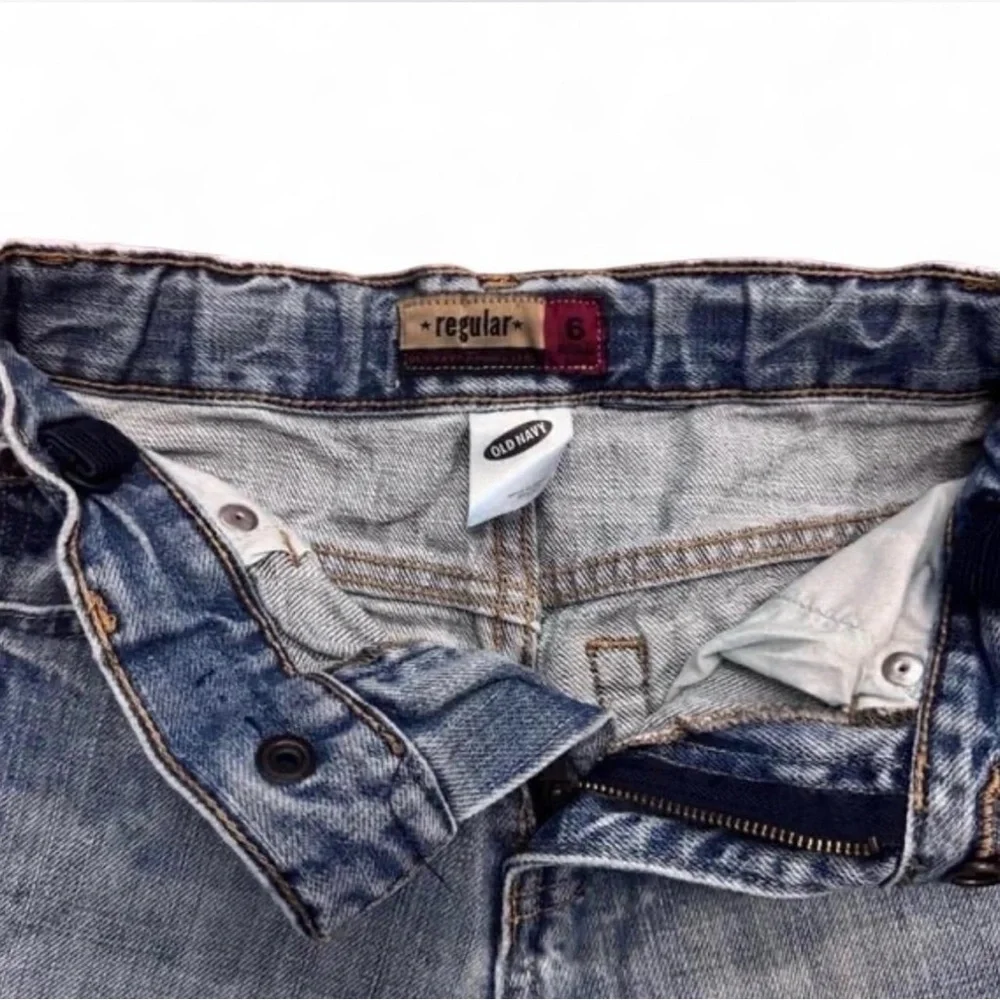 Old Navy Boys Distressed Denim Shorts Size 6 Adj Waist